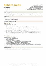 Auto porter job description career trend. Car Porter Resume Samples Qwikresume