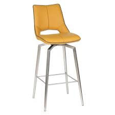 The bar stool returns a raw and natural appearance. Barstool Mako Yellow Faux Leather Bar Chair 040 14 03 12 03 By Shankar