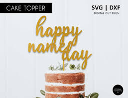 Happy Name Day Cake Topper Happy Name Day SVG SVG File DXF - Etsy Hong Kong