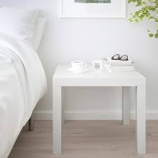 Side table, bedside table, coffee table, bedside cabinets. Lack High Gloss White Side Table 55x55 Cm Ikea