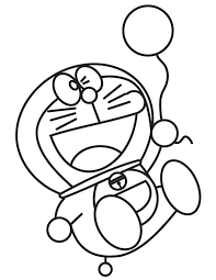 Giant takeshi with the microphone; Doraemon Holding Balloon Coloring Pages Netart