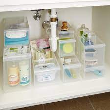 clear stackable plastic storage bins under sink organization bathroom corner tv unit for 55 inch