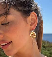 Gold Knot Earrings: Vintage Style Gold Plated Statement Jewelry