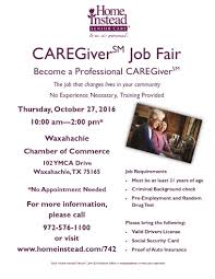 Home Instead Senior Care Is Hosting A Caregiver Job Fair In Waxahachie Tx On Thursday October 27th Caregiver Jobs Job Fair Job