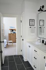 Black And White Bathroom Pictures A Black And White Bathroom That Never Gets Old Kid Bathroom Decor Black Bathroom Black White Bathrooms