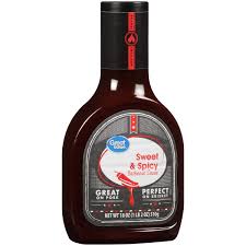 Choose a lower carb (good tasting) bbq sauce of choice. Great Value Sweet Spicy Barbecue Sauce 18 Oz Walmart Com Walmart Com