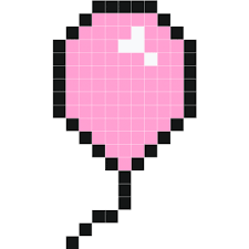 Ballon Rose Stickers Muraux Dessin Pixel Dessin Petit Carreau Dessin Pixel Art Facile