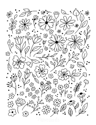 Color the black & white flower sets. 112 Beautiful Flower Coloring Pages Free Printables For Kids Adults