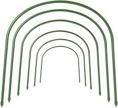 Garden plant support tunnels metal. F O T 6pcs Plant Support Garden Stakes Greenhouse Hoops Frame Tunnel 4ft Long Steel With Plastic Coated Support Hoops Support For Garden Fabric 19 7 X 18 9 Green Amazon Co Uk Garden Outdoors