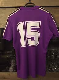 The new design from joma is in white with a striping effect rendered via shadowing, with the crest in full colour and neck and cuffs contrasting in both purple and gold. Anderlecht Home Football Shirt 1977 1980