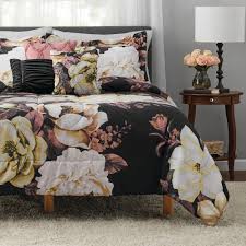 Black Bed In A Bag Queen Mainstays Black Floral 10 Piece Bed In A Bag Bedding Set W Bonus Sheet Set Pillows Queen Walmart Com In 2020 Black And Grey Bedroom Bed In A Bag Floral Bedding Sets