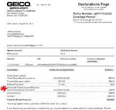 An insurance declaration page provides the key information about your insurance policy. Geico Com Auto Policy