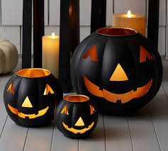 Metal Jack O Lantern Candle Holders Black Pottery Barn In 2020 Lantern Candle Holders Pumpkin Candle Holder Pottery Barn Halloween