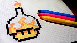 Halloween Pixel Art How To Draw Candle Mushroom Pixelart Art Candle Draw Halloween En 2020 Pixel Art Champignon Dessin Quadrille Pixel Art