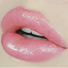 Clear lipgloss with pink sparkles. Glossy Aesthetic Glossy Lips With Lollipop Novocom Top