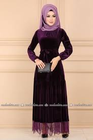 Modaselvim Elbise Dantelli Kadife Tesettur Elbise 3139ab368 Murdum Elbise Abaya Tarzi Elbise Modelleri