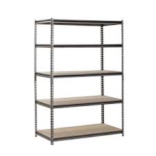 Muscle Rack 72 In H X 48 In W X 24 In D 5 Shelf Z Beam Boltless Steel Shelving Unit In Silvervein Ur482472pb5p Sv The Home Depot Steel Shelving Garage Storage Shelves