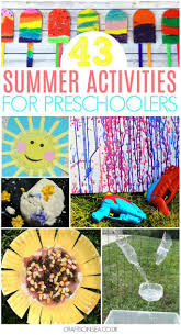 This awesome collection of summer arts and crafts is sure to inspire you and your kids to create and have fun this season! 40 Super Fun Summer Activities For Preschoolers Summer Preschool Activities Fun Summer Activities Fun Activities For Kids