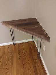 Table D Angle Triangle Bois Noyer Noir Pieds En Epingle Etsy