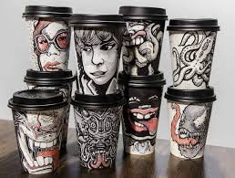 15 Incredibly Creative Examples Of Coffee Cup Art Coffee Cup Art Coffee Cup Drawing Cup Art