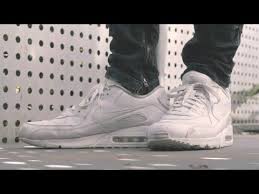 Nike airmax 90 white mens size 7 uk. Nike Air Max 90 White Leather On Feet 4k Youtube