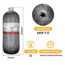 TUXING Carbon Fiber Gas Cylinder 2L 4500PSI 300Bar 30MPA PCP Air Tank Scuba  Diving PCP Cylinder HPA Condor