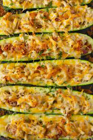 Chicken Bacon Ranch Zucchini Boats Are An Amazing Stuffed Zucchini Boat Recipe Easy To Make Baked Zucchini Rec Recipes Zuchinni Recipes Zucchini Recipes Baked