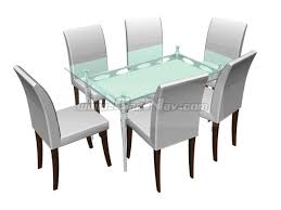 If you like having breakfast with your family, lunch or dinner, sharing the news of the past day, then a complete set of table and chairs for the kitchen will definitely come in handy. Glass Dining Table And Dining Chairs 3d Model Cadnav