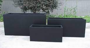 Garden planters very large wooden trough 1 8m long outdoor tall. Contemporary Black Light Concrete Trough Planter By Idealist Lite H30 L65 W19 Cm 37 Ltrs Cap From 48 99 Getpotted Com