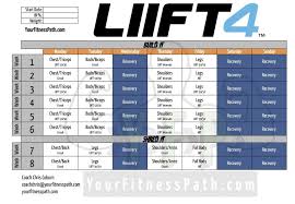 the liift4 workout calendar