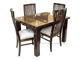 Fabulous 4 Seater Dining Table Set With Lacquered Glass Top Available For Sale At Furniture48 Com G 4 Seater Dining Table Round Dining Table Sets Dining Table