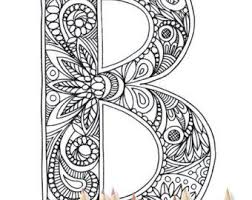Zentangle Alphabet Coloring Pages Henna Doodle Alphabet Letter B Coloring Pages Lettering Alphabet Coloring Pages