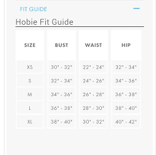 hobie swimwear size guide nwt