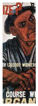 LABOR POSTER, 1930s Yoga Mat by Ben Shahn