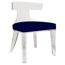 Maxine Modern Classic Navy Blue Velvet Acrylic Klismos Side Chair Side Chairs Interior Design Dining Room Dining Room Design