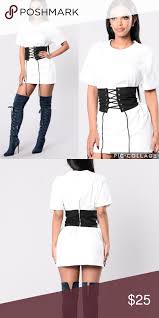 New White T Shirt Corset Style Dress Corset Style Dresses White Tshirt Dress Cute Outfits Now of course once you buy your first corset belt you're going to want more, so try something different and. new white t shirt corset style dress