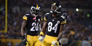 Antonio brown #84 celebrates his touchdown with le'veon bell #26 of the pittsburgh steelers during the first quarter. Two Steelers Land In Top Ten Of The Nfl Top 100 List Steel City Underground