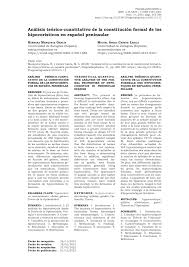 PDF) Análisis teórico-cuantitativo de la constitución formal de los  hipocorísticos en español peninsular