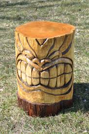 Hand Carved Tiki Table Wood Carving Tiki Statues Tiki Head Tiki Faces