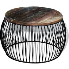 Daonanba Vintage Style Unique Coffee Table Round Couch Table Living Room Table Stuning Side Table Sol Solid Coffee Table Coffee Table Vintage Coffee Table Wood