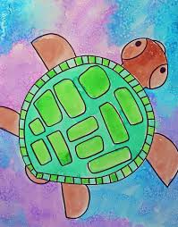 2.draw its eyes, nose and mouth. Art For Kids Learn How To Draw And Paint A Cool Sea Turtle With Watercolor Paints Em Winn Skillshare