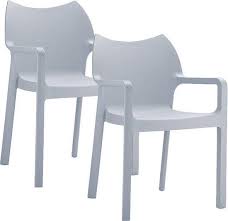 garden impressions diva tuinstoel zilver grijs 2 stuks tuinstoelen thuisdecoratie stoelen