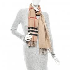 London street art wool cashmere jacquard scarf. Burberry Cashmere Metallic Reversible Giant Check Fringe Scarf Camel Gold 179201 Fashionphile