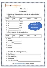These worksheets cover most of the topics of english at the grade 1 . Grade 1 Grammar Adjectives Printable Worksheets Lets Share Knowledge