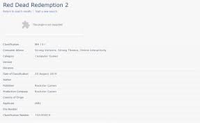 Red Dead Redemption 2 Has Been Rated Again By The Australian Classification Board Likely For A Pc Release Polish your personal project or design with these red dead redemption transparent png images, make it even more personalized and more attractive. red dead redemption 2 has been rated