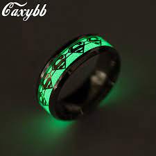 Click To Buy Cexbby Superman Rings For Women New Original Luminous Glow Fluorescent Glow In The Dark Par Titanium Steel Rings Superhero Rings Dark Rings