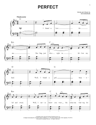 Ed Sheeran Perfect Sheet Music Notes Chords Clarinet Sheet Music Trumpet Sheet Music Pop Sheet Music
