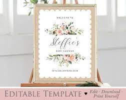 Printable Baby Shower Welcome Sign Lola Peach Printables