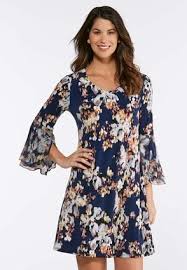 Cato Fashions Floral Tulip Sleeve Dress Catofashions Look Com Vestido Vestidos Modelos Femininos