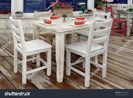 vintage white wooden dining table